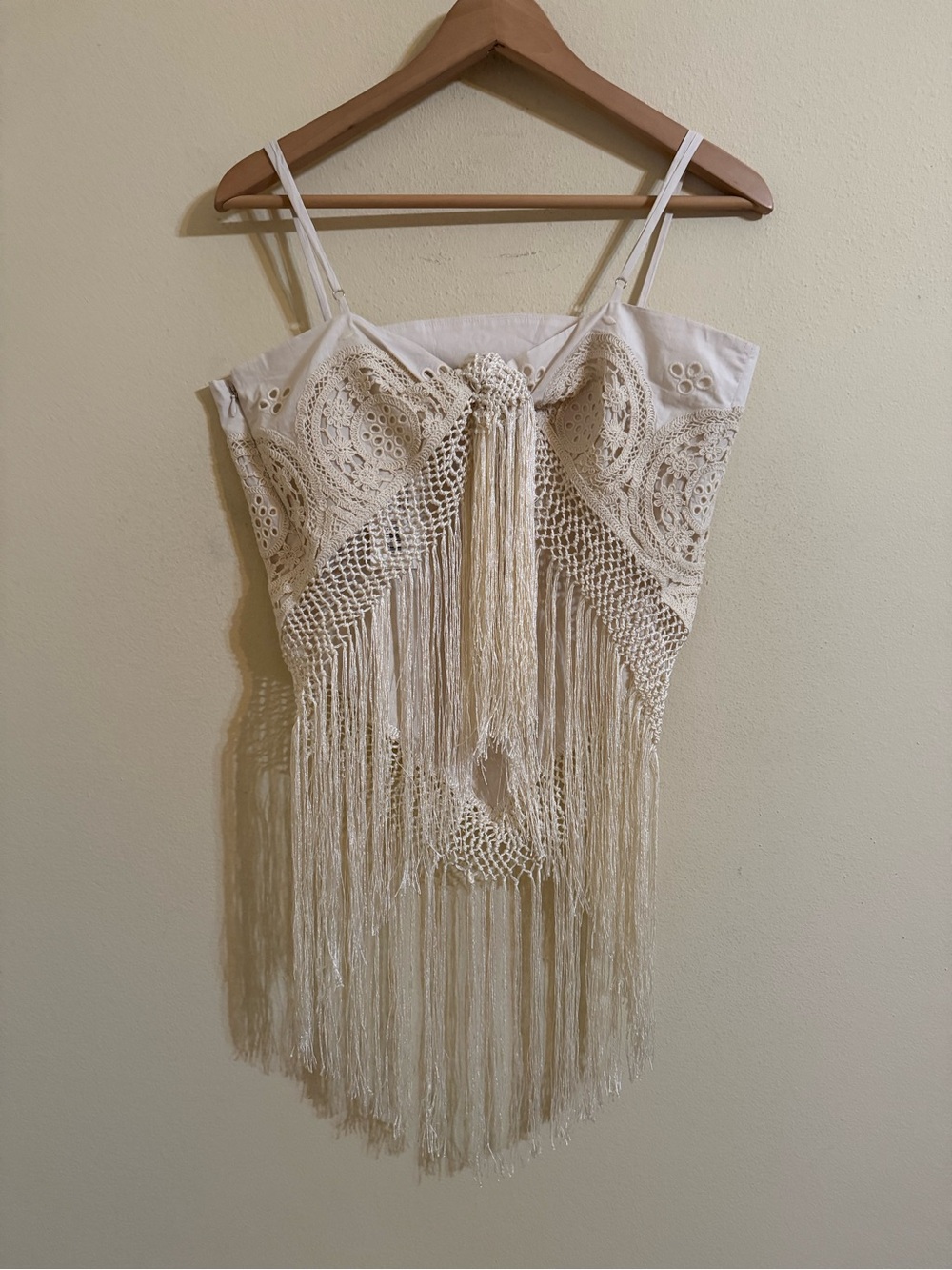 Sea New York New Rafina Eyelet Fringe Top Cream Medium - Picture 3 of 6